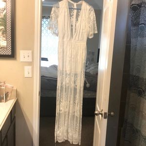 White Lace Maxi Dress